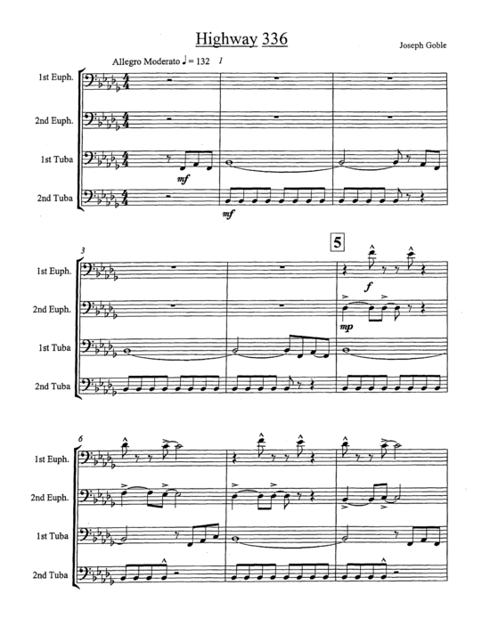 Highway 336 (Tuba Quartett EETT) (Quartett (Tuba)) von Joseph Goble