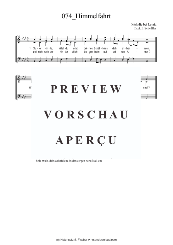 Himmelfahrt (Gemischter Chor SAB) (Gemischter Chor (SAB)) von Melodie bei Layriz  I. Scheffler 
