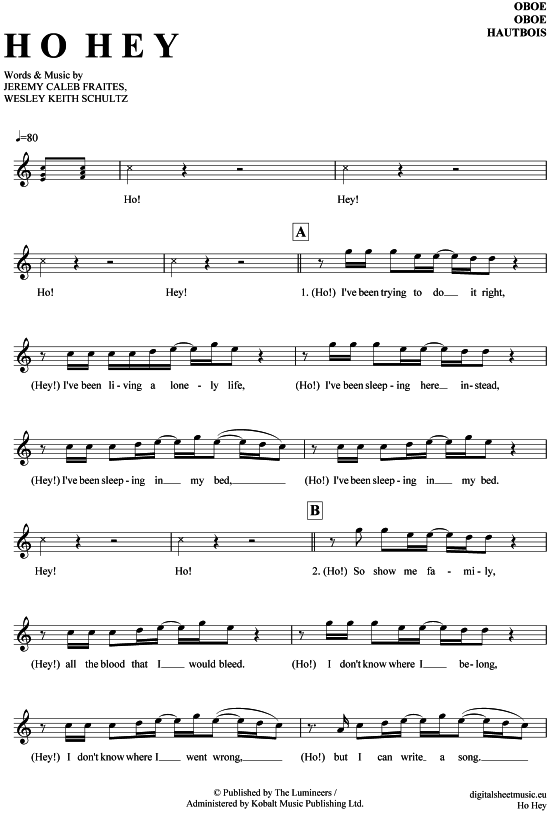 Ho Hey (Oboe) (Oboe Fagott) von The Lumineers
