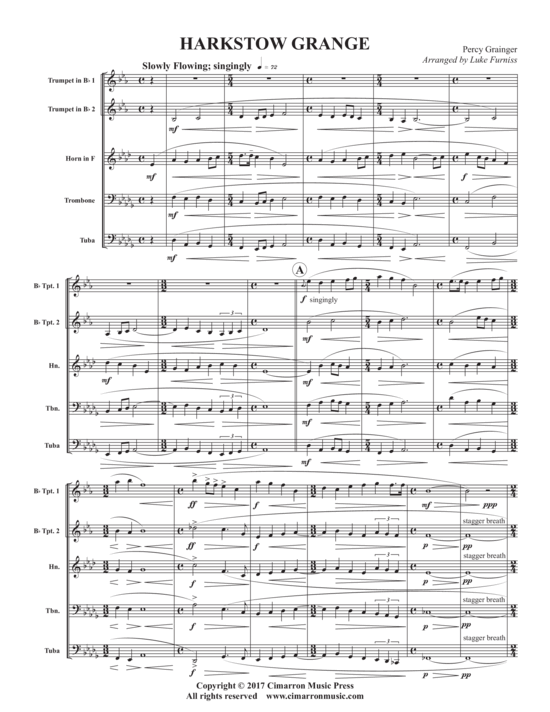 Horkstow Grange (Blechbl auml serquintett) (Quintett (Blech Brass)) von Percy Grainger