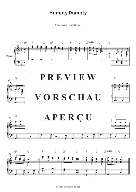 Humpty Dumpty (Klavier Solo) (Klavier Solo) von traditional