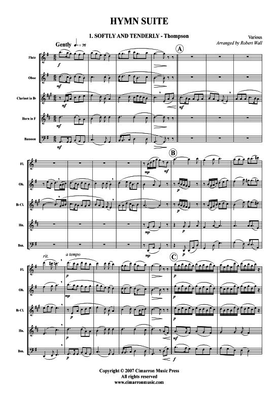 Hymn Suite (Holzbl auml ser-Quintett) (Quintett (Holzbl ser)) von Thomson Elliot