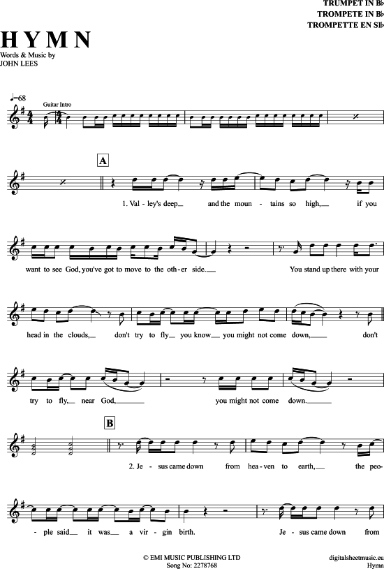 Hymn (Trompete in B) (Trompete) von Barclay James Harvest