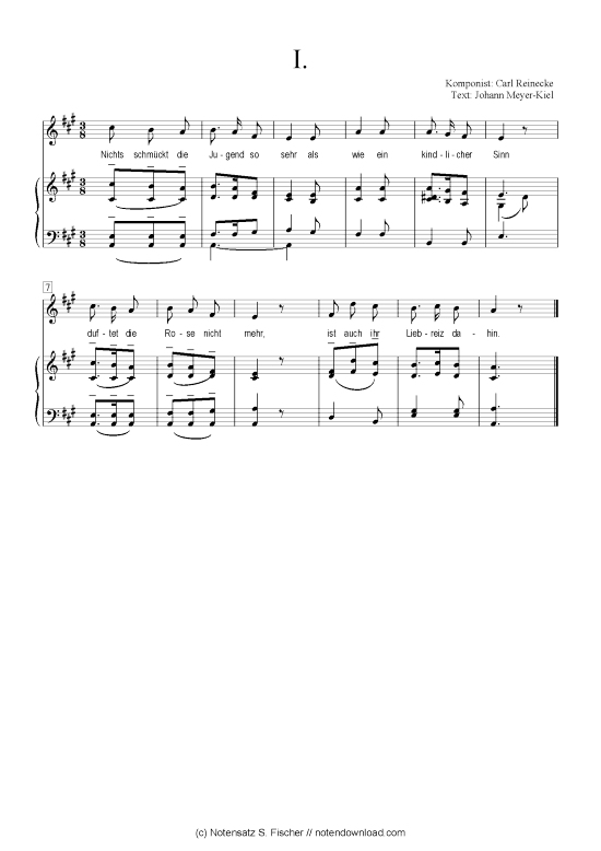 I (Klavier + Gesang) (Klavier  Gesang) von Carl Reinecke  Johann Meyer-Kiel