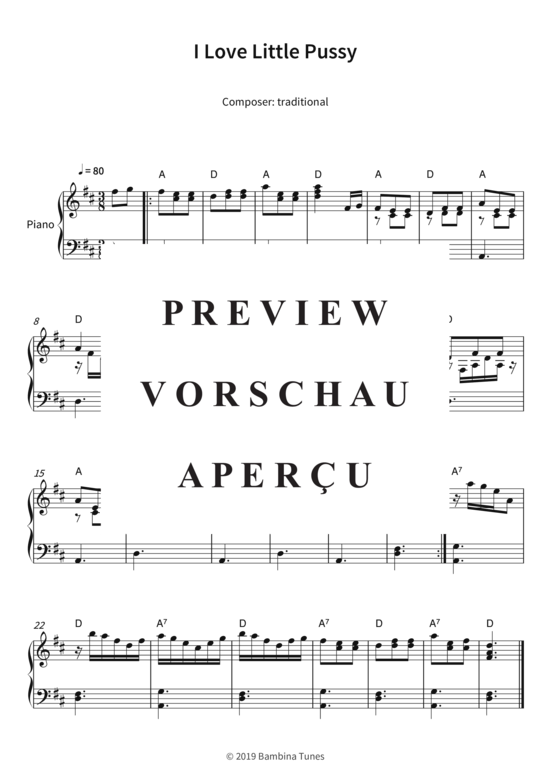 I Love Little Pussy (Klavier Solo) (Klavier Solo) von traditional