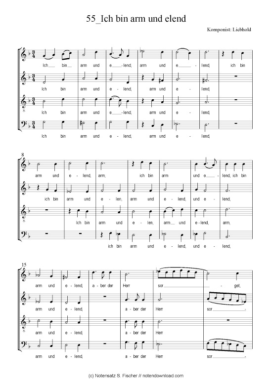 Ich bin arm und elend (Gemischter Chor) (Gemischter Chor) von Liebhold  Motette ber Ps. 40 18 