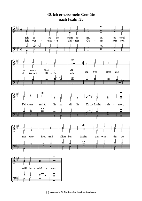 Ich erhebe mein Gem te (Gemischter Chor) (Gemischter Chor) von Psalme des Kantons Schaffhausen (1867)