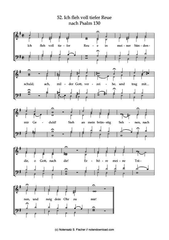 Ich fleh voll tiefer Reue (Gemischter Chor) (Gemischter Chor) von Psalme des Kantons Schaffhausen (1867)