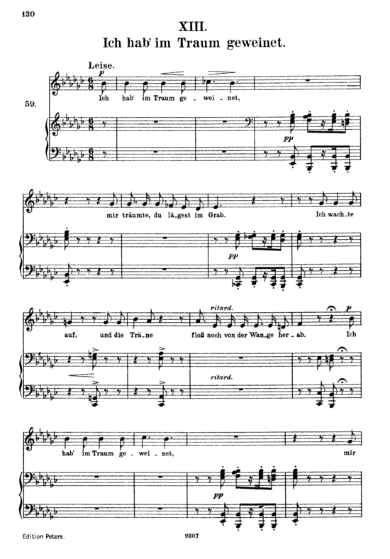 Ich hab acute im Traum geweinet Op.48 No.13 (Gesang hoch + Klavier) (Klavier  Gesang hoch) von Robert Schumann