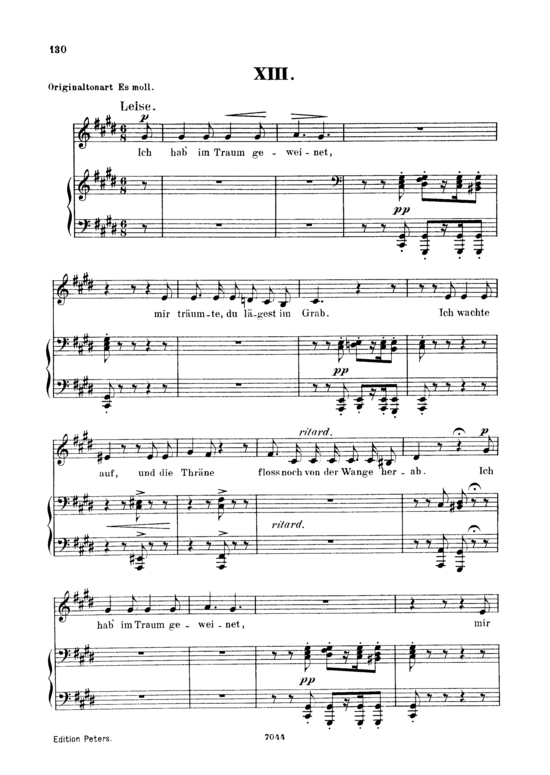 Ich hab acute im Traum geweinet Op.48 No.13 (Gesang tief + Klavier) (Klavier  Gesang tief) von Robert Schumann