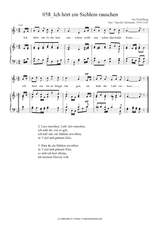 Ich h rt ein Sichlein rauschen (Klavier + Gesang) (Klavier  Gesang) von Aus Heidelberg 