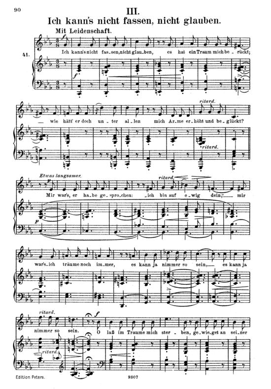 Ich kann s nicht fassen Op.42 No.3 (Gesang hoch + Klavier) (Klavier  Gesang hoch) von Robert Schumann