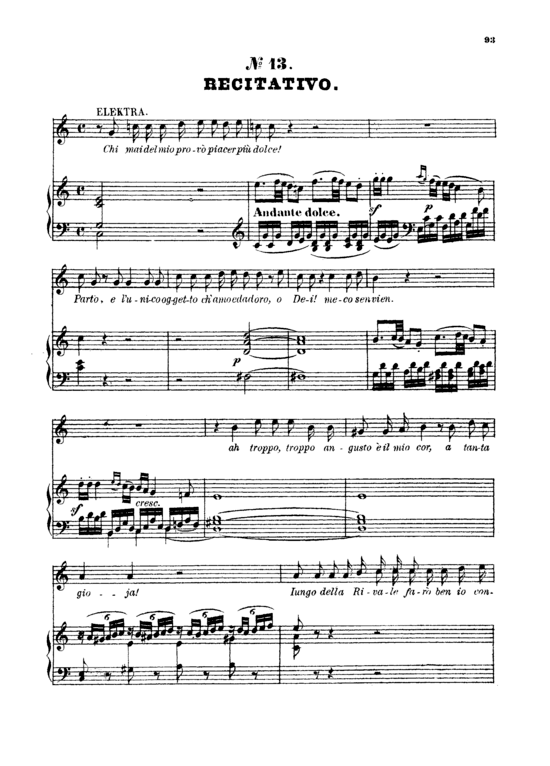 Idol mio se rtroso altra amante (Klavier + Sopran Solo) (Klavier  Sopran) von W. A. Mozart (K.366)