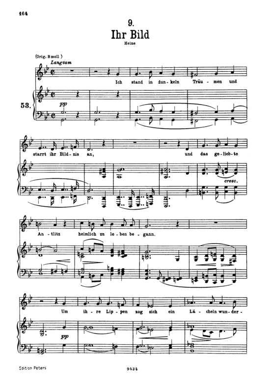 Ihr Bild D.957-9 (Schwanengesang) (Gesang tief + Klavier) (Klavier  Gesang tief) von Franz Schubert