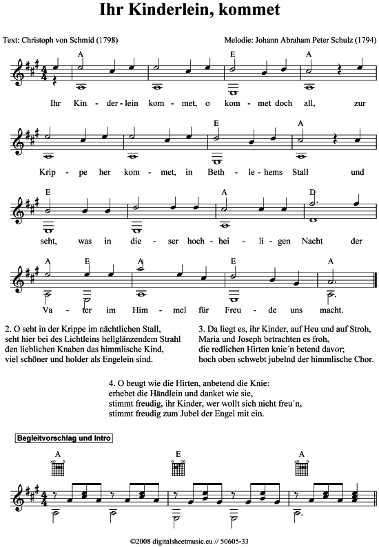 Ihr Kinderlein kommet (Gitarre) von Weihnachtslied