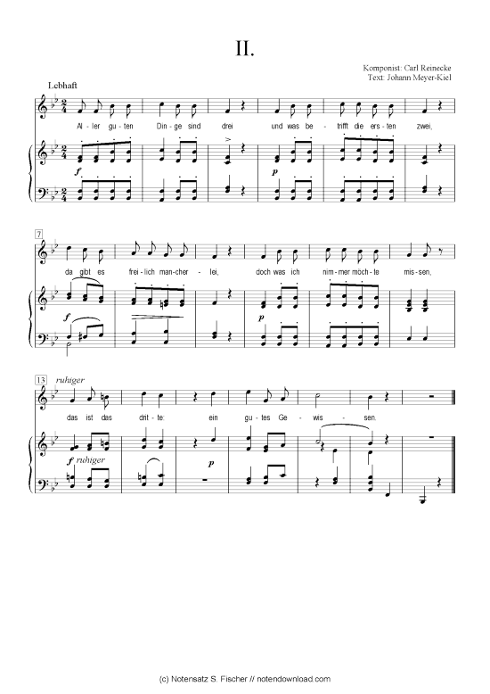 II (Klavier + Gesang) (Klavier  Gesang) von Carl Reinecke  Johann Meyer-Kiel