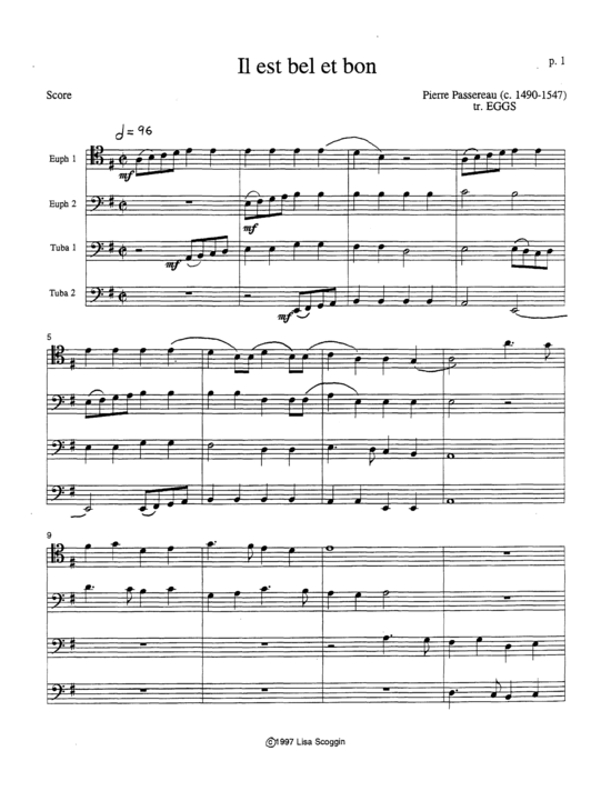 Il est bel et bon (Tuba Quartett EETT) (Quartett (Tuba)) von Pierre Passereau