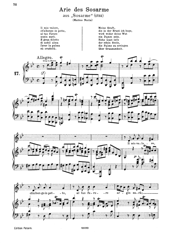 Il mio valore (Alt + Klavier) (Klavier  Alt) von G. F. H auml ndel