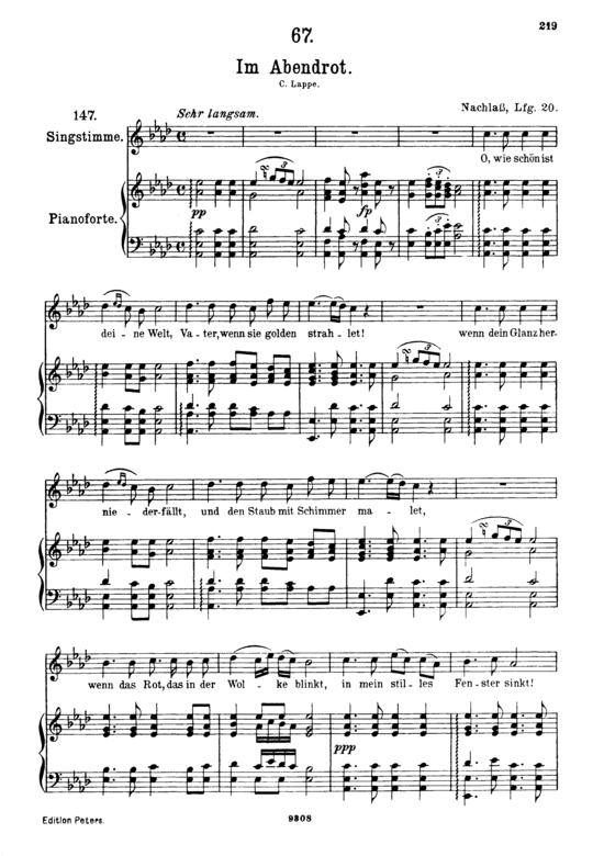 Im Abendrot D.799 (Gesang hoch + Klavier) (Klavier  Gesang hoch) von Franz Schubert