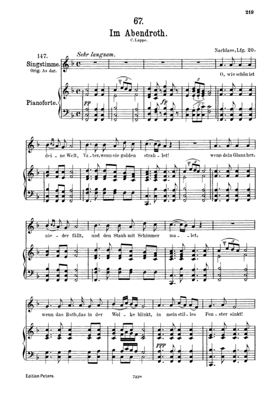 Im Abendrot D.799 (Gesang mittel + Klavier) (Klavier  Gesang mittel) von Franz Schubert