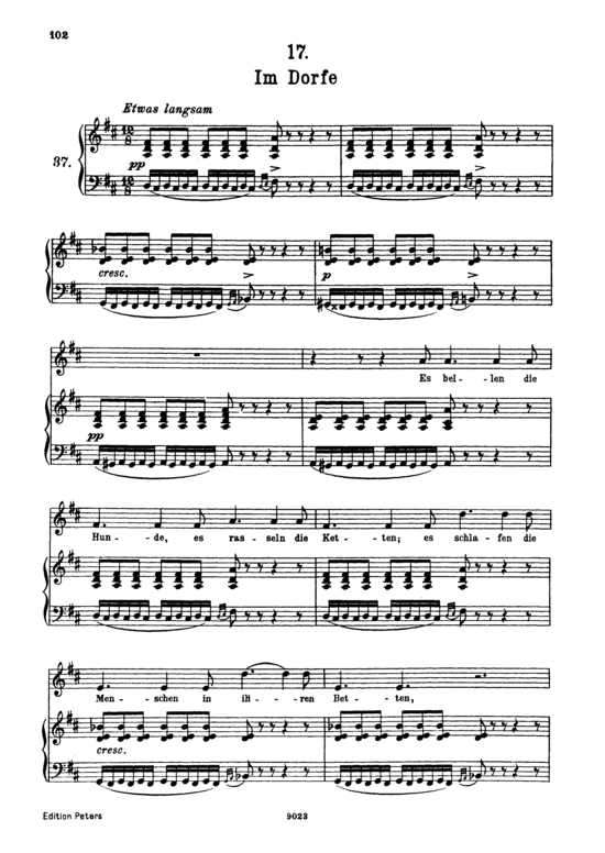 Im Dorfe D.911-17 (Winterreise) (Gesang hoch + Klavier) (Klavier  Gesang hoch) von Franz Schubert