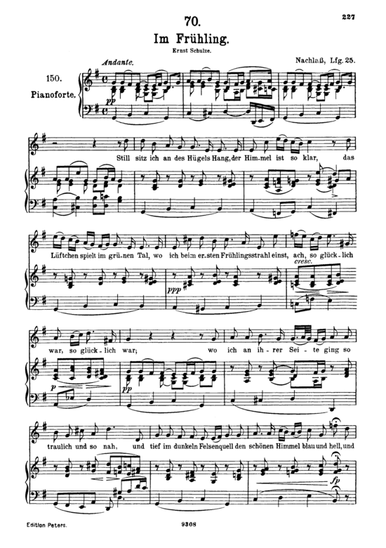 Im Fr uuml hling D.882 (Gesang hoch + Klavier) (Klavier  Gesang hoch) von Franz Schubert