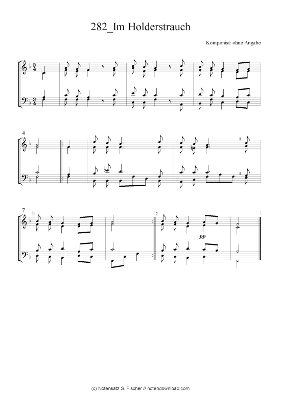 Im Holderstrauch (Quartett in C) (Quartett (4 St.)) von 