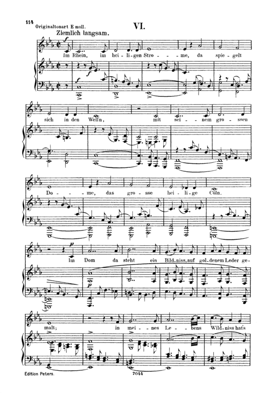 Im Rhein im heiligen Strome Op.48 No.6 (Gesang tief + Klavier) (Klavier  Gesang tief) von Robert Schumann