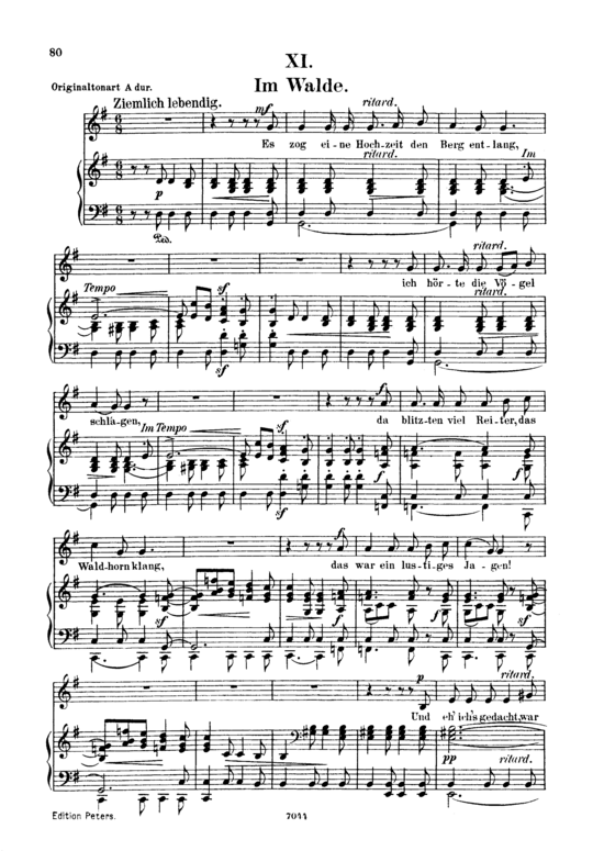 Im Walde Op.39 No.11 (Gesang tief + Klavier) (Klavier  Gesang tief) von Robert Schumann