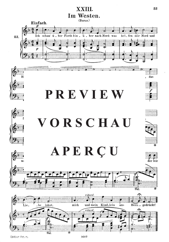 Im Westen Op.25 No.23 (Gesang hoch + Klavier) (Klavier  Gesang hoch) von Robert Schumann