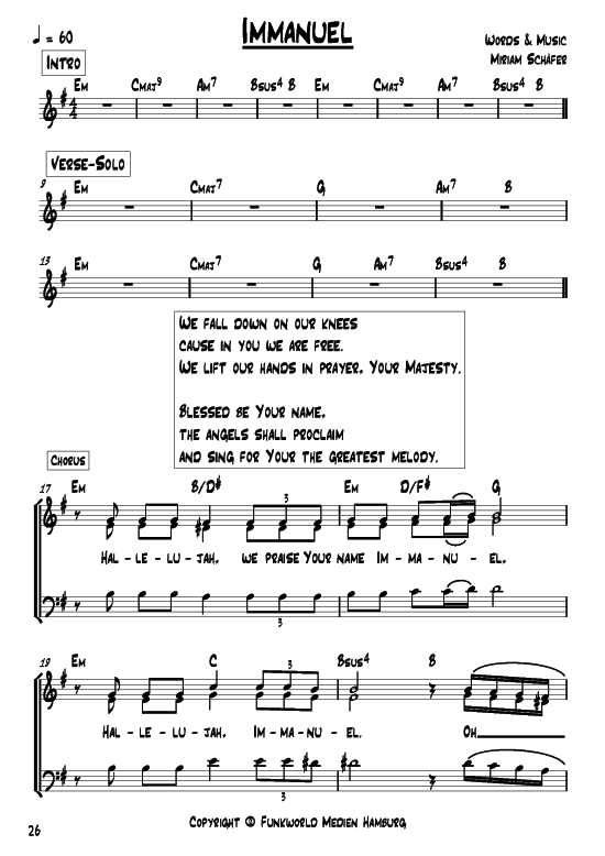 Immanuel (Gemischter Chor) (Gemischter Chor) von Miriam Sch auml fer (aus Songs for Gospel Vol. 3)