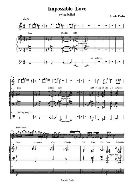 Impossible Love (Leadsheet) (Klavier  Melodieinstr.) von Armin Fuchs