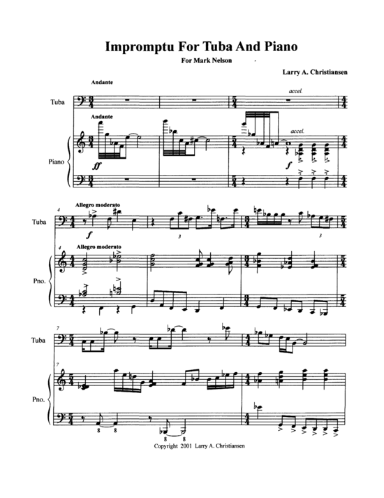Impromptu (Tuba + Klavier) (Klavier  Tuba) von Larry Christiansen