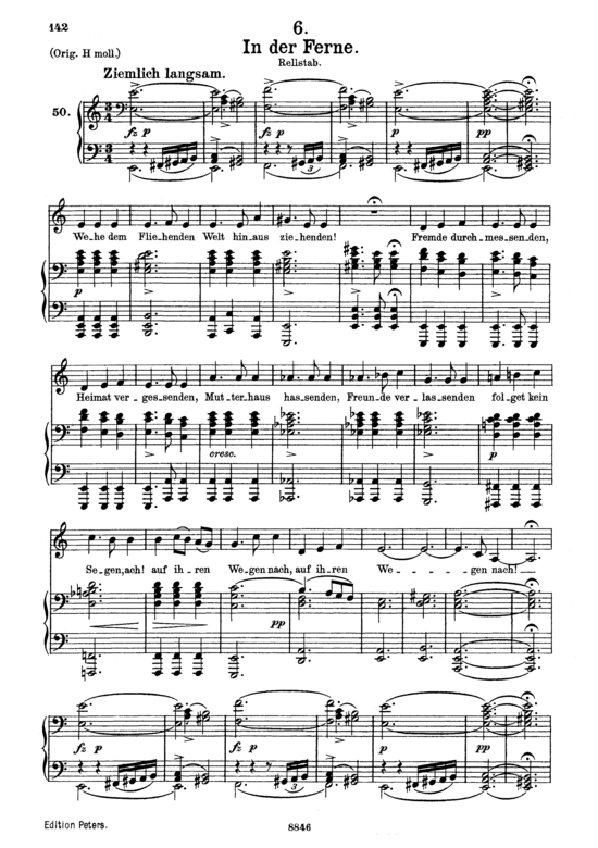 In der Ferne D.957-6 (Schwanengesang) (Gesang mittel + Klavier) (Klavier  Gesang mittel) von Schubert Franz