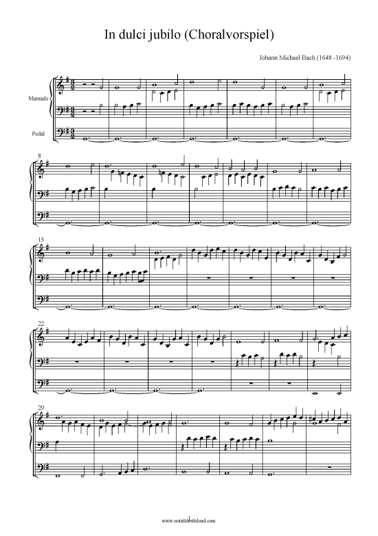 In dulci jubilo (Choralvorspiel) (Orgel Solo) (Orgel Solo) von Johann Michael Bach
