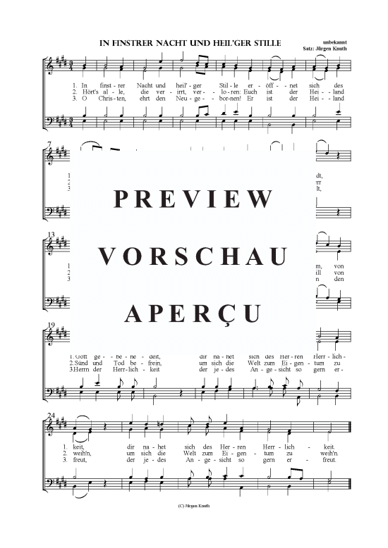 In finstrer Nacht und heil ger Stille (Gemischter Chor) (Gemischter Chor) von Satz J rgen Knuth