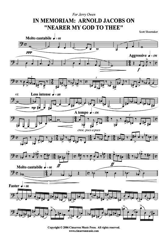 In Memoriam Arnold Jacobs auf N auml her mein Gott zu Dir (Tuba Solo) (Klavier  Tuba) von Scott Shoemaker