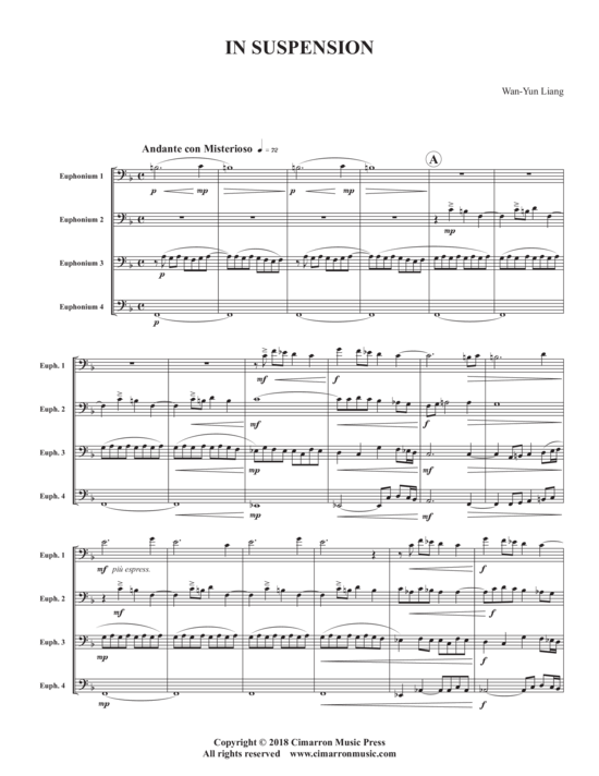 In Suspension (Euphonium Quartett) (Quartett (Tuba)) von Wan-Yun Liang