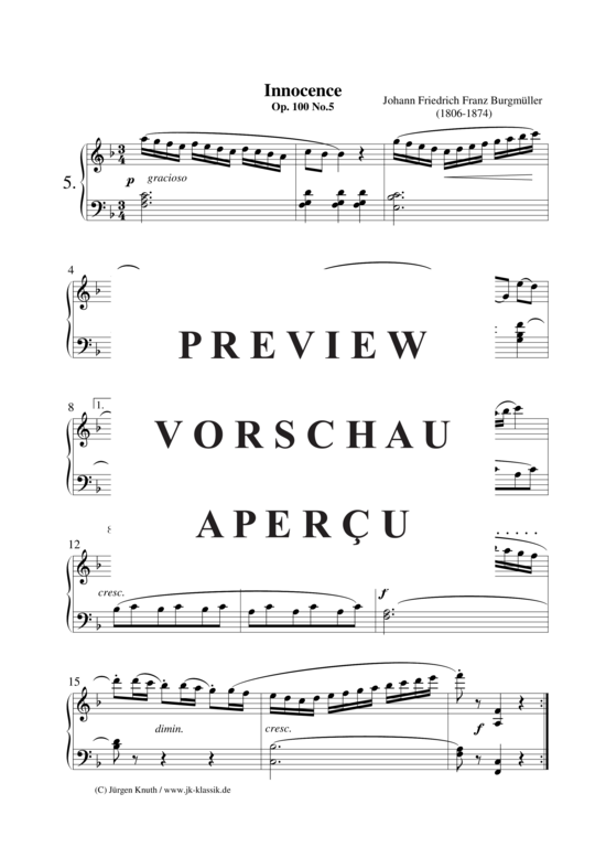 Innocence Op.100. No.5 (Klavier Solo) (Klavier Solo) von Johann Friedrich Franz Burgm ller