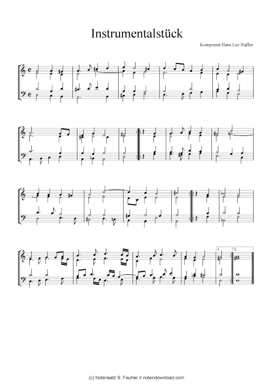 Instrumentalst ck (Quartett in C) (Quartett (4 St.)) von Hans Leo Ha ler