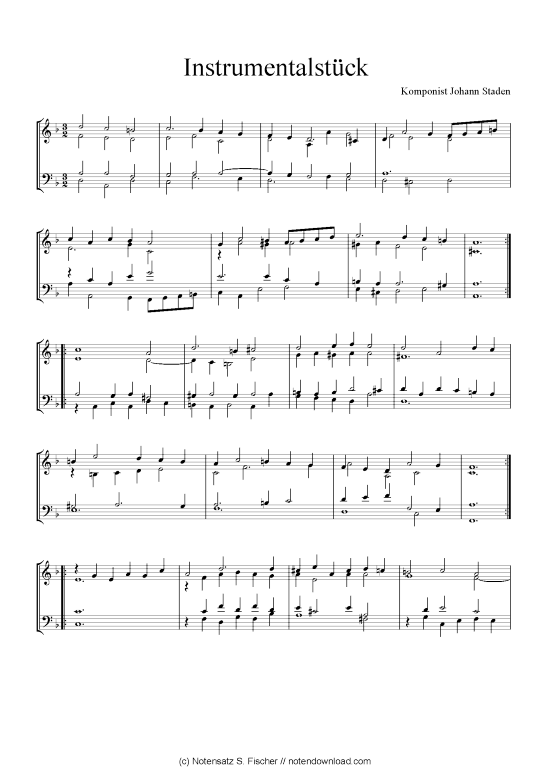 Instrumentalst ck (Quartett in C) (Quartett (4 St.)) von Johann Staden