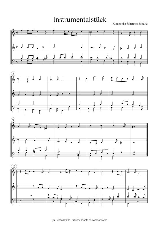 Instrumentalst ck (Quartett in C) (Quartett (4 St.)) von Johannes Schultz