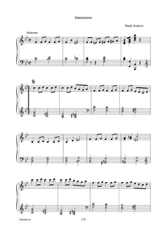Intermezzo (Klavier Solo) (Klavier Solo) von Hardy Kickers