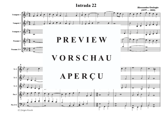 Intrada 22 (Blechbl ser Sextett 3x TRP 3x POS) (Sextett (Blech Brass)) von Alessandro Orologio (15 -1633)