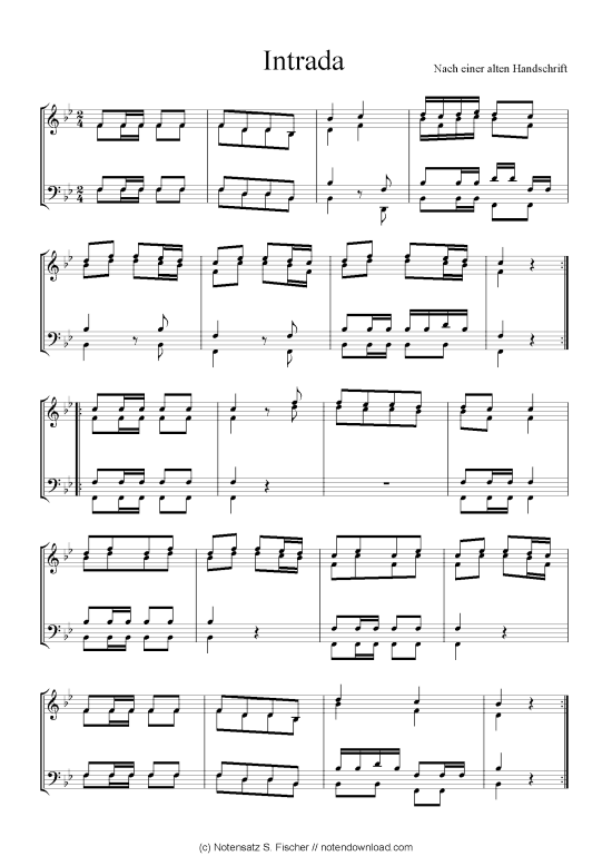 Intrada B-Dur (Quartett Bl ser klingend) (Posaunenchor) von Nach einer alten Handschrift