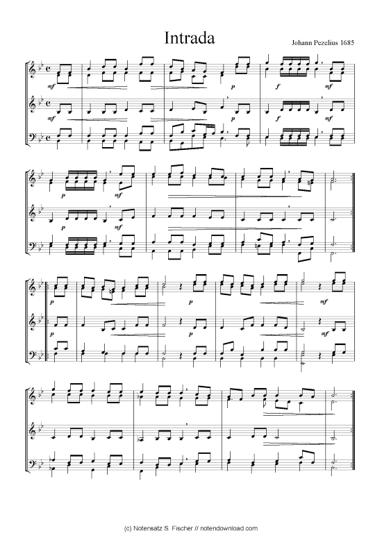 Intrada VI (Quintett Bl ser klingend) (Posaunenchor) von Johann Pezelius 1685