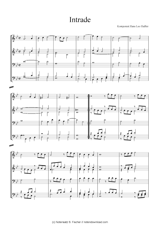 Intrade (Quartett in C) (Quartett (4 St.)) von Hans Leo Ha ler