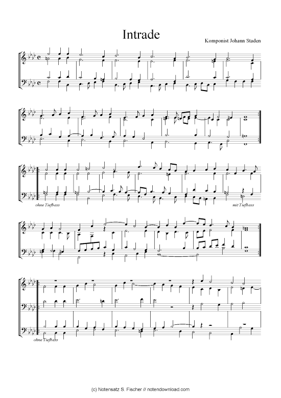 Intrade (Quartett in C) (Quartett (4 St.)) von Johann Staden