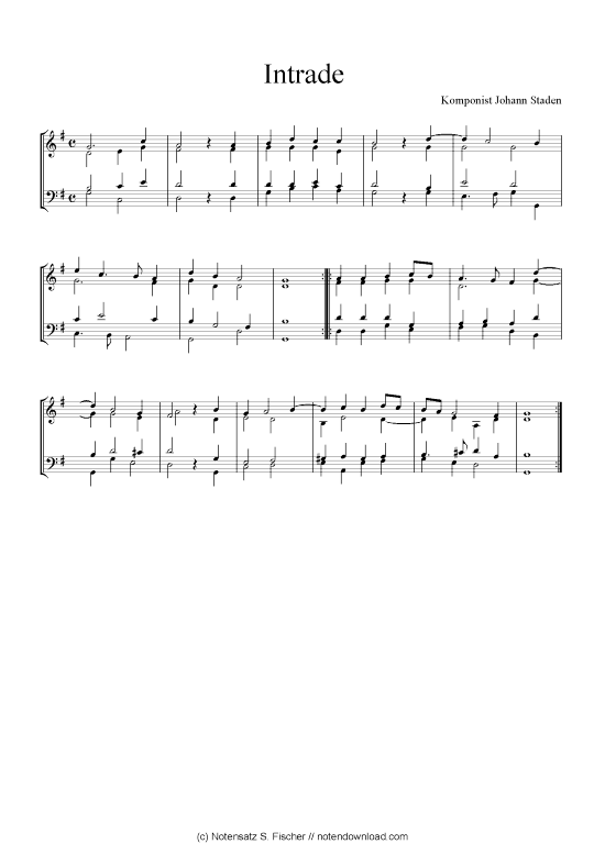 Intrade (Quartett in C) (Quartett (4 St.)) von Johann Staden