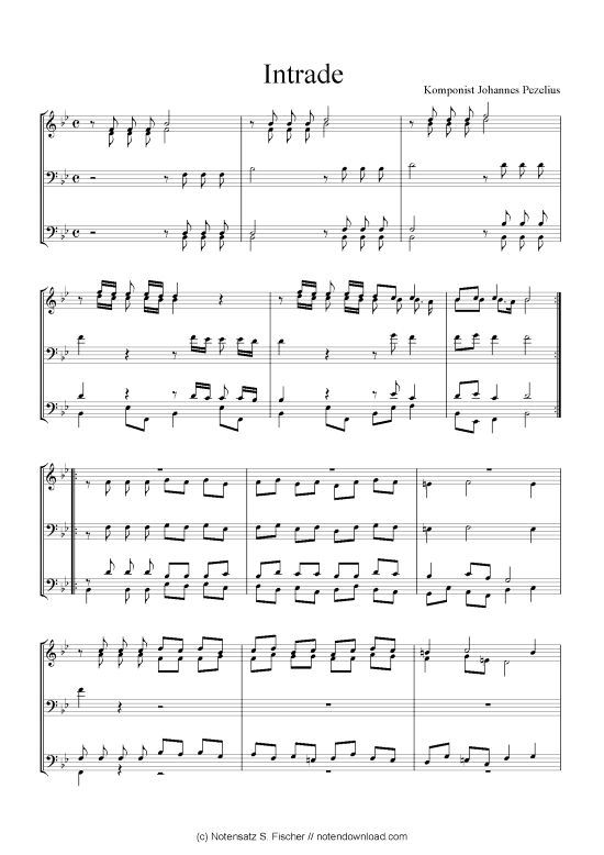 Intrade (Quartett in C) (Quartett (4 St.)) von Johannes Pezelius